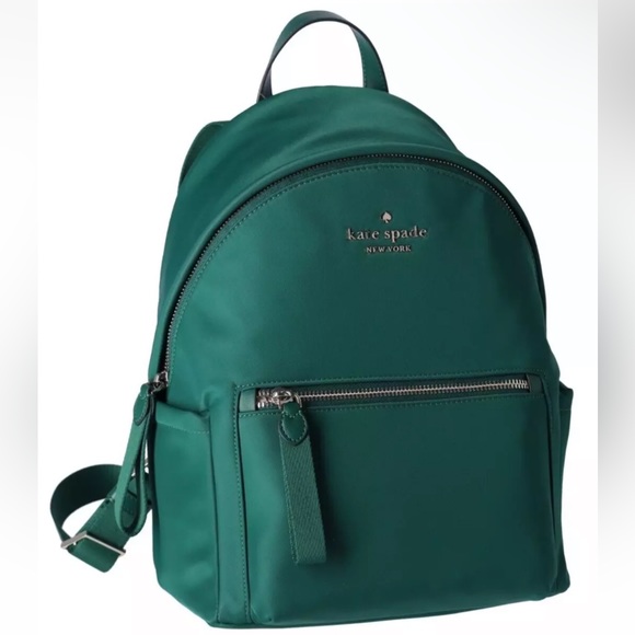 Kate Spade Chelsea Medium Backpack The Little Better Nylon Deep Jade Green - Picture 2 of 7